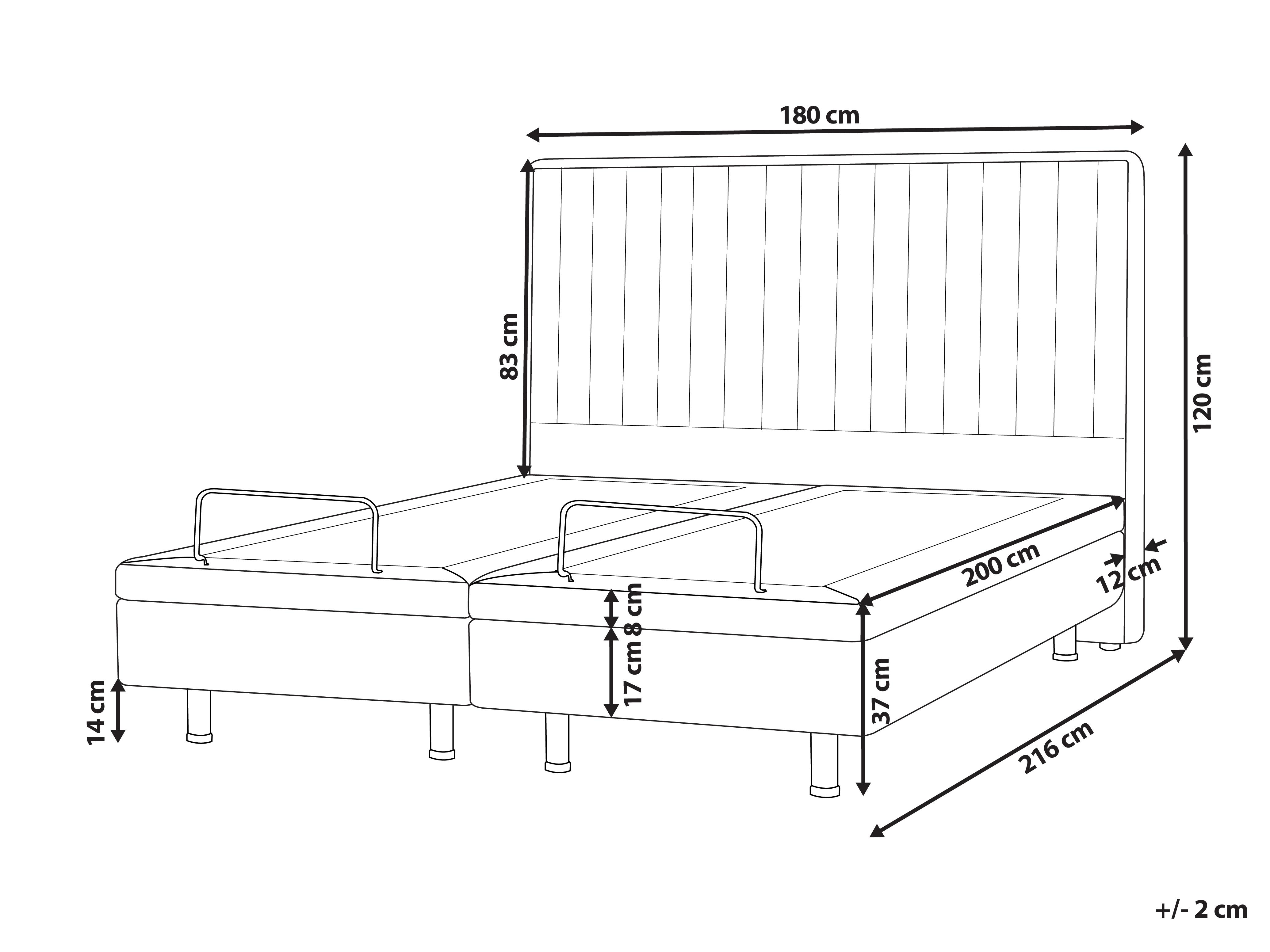 Verstelbaar bed Bouclé CASTELLAN 180 x 200 cm Gebroken wit