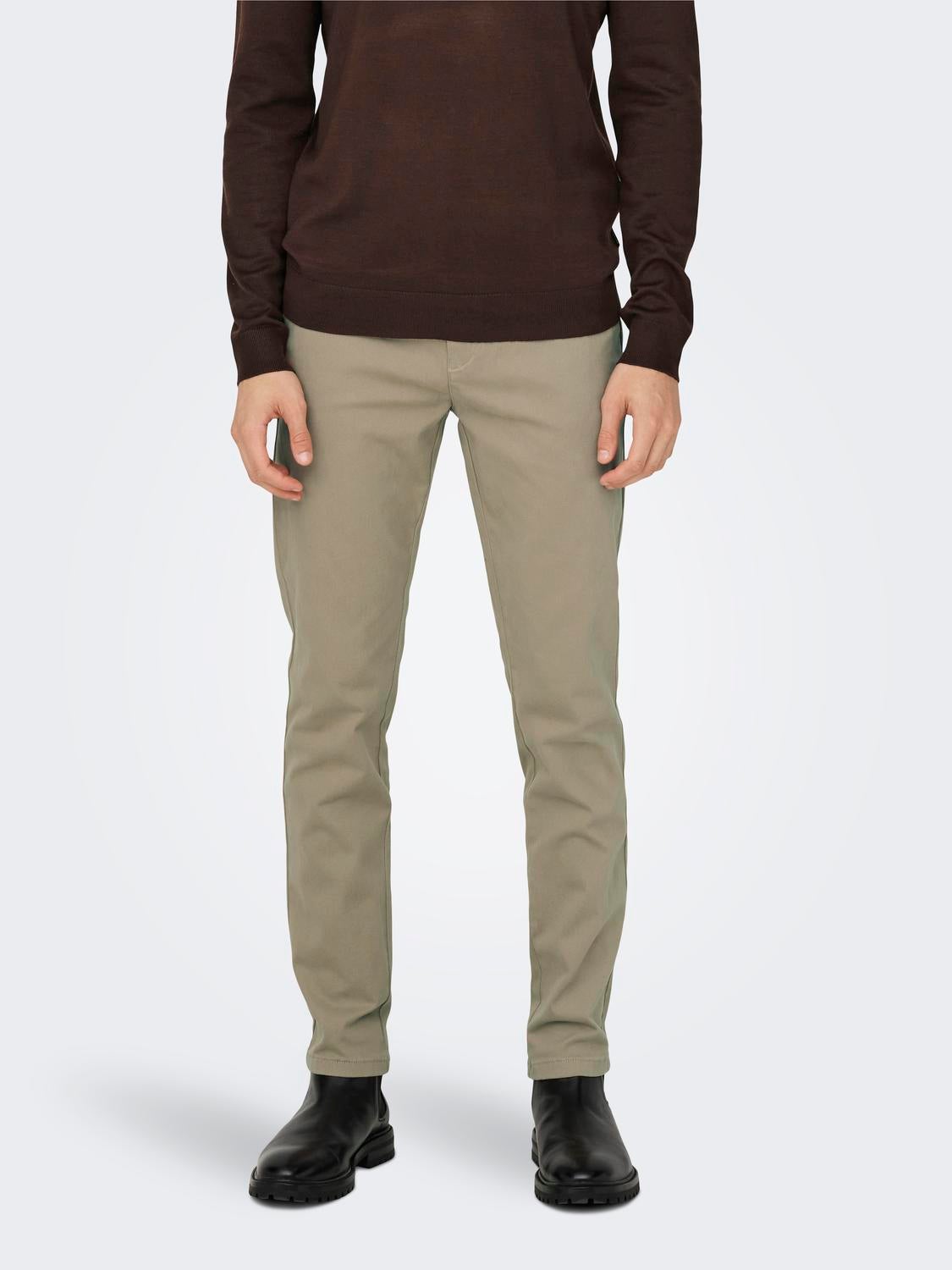 ONSMARK Slim Fit Chino Hose Chinchilla