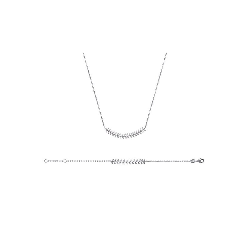 Collier Femme - Argent 925 - Oxyde de zirconium - Longueur : 45 cm