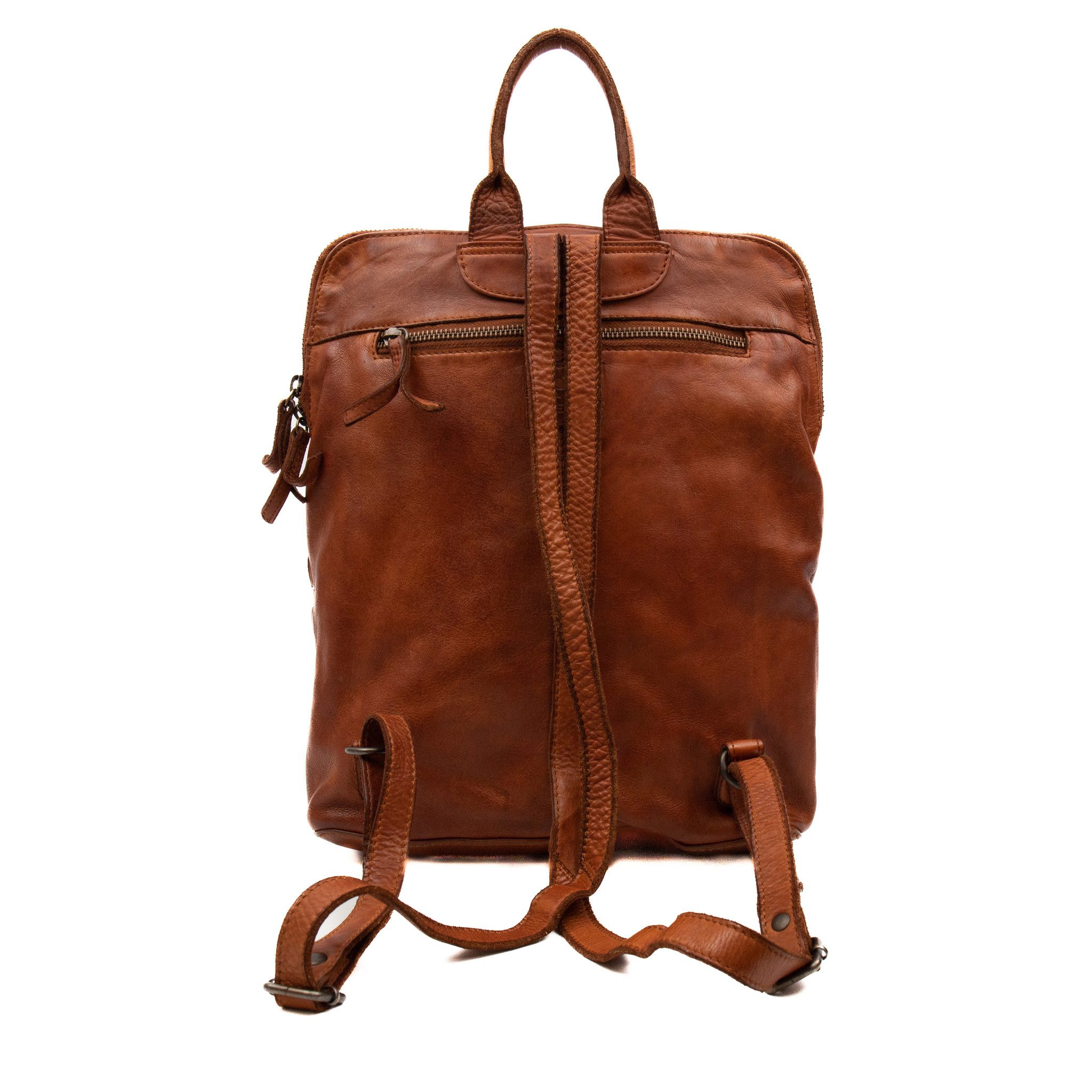 Bear Design Cow Lavato Gevlochten Rugzak Jutta Cognac CL42994
