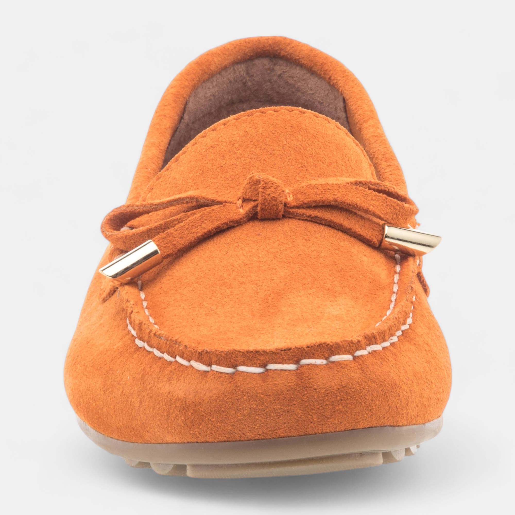 Mocassins Femme en cuir orange
