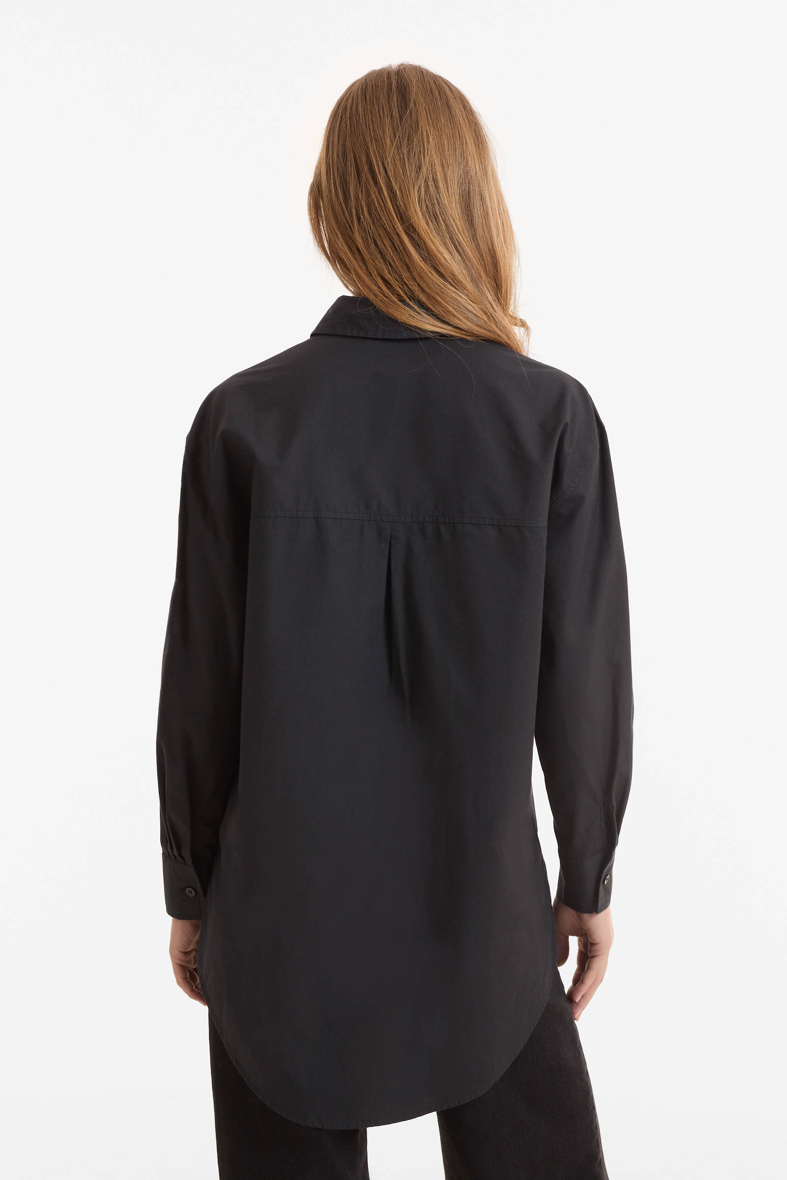 anytime oversized poplin blouse zwart