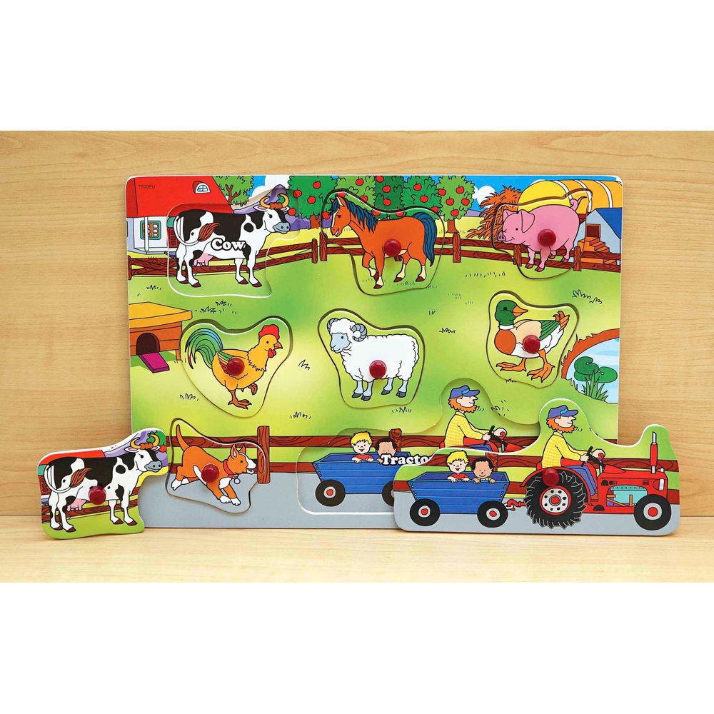 Buntes Holzpuzzle Bauernhof