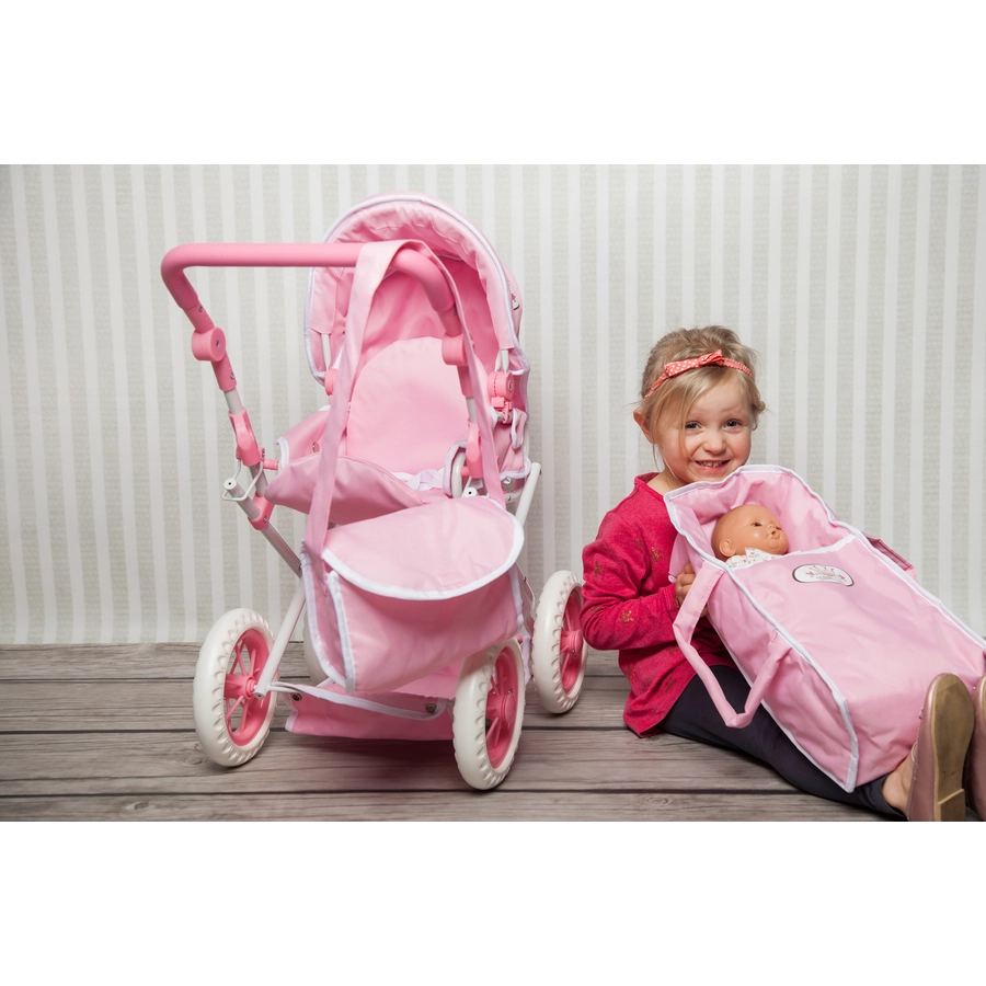 knorr toys® Puppenwagen Ruby - Princess white rose rosa