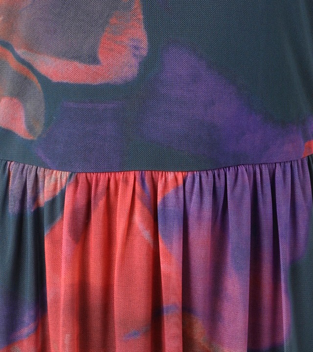 Aniston CASUAL Midikleid mit grossflächigen Batik-Blüten bedruckt - NEUE KOLLEKTION