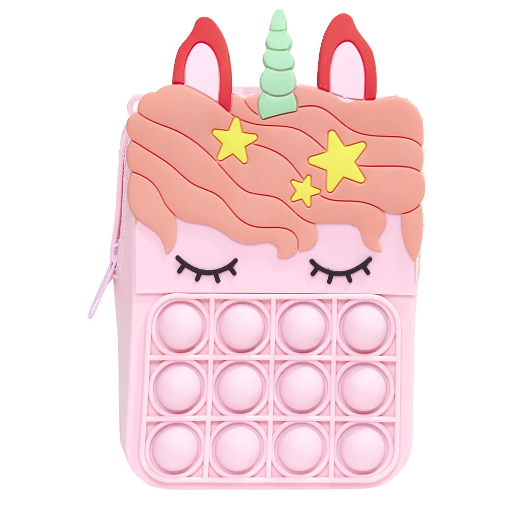 Sac bandoulière enfant pop it licorne 9x4xH13,5cm (3 modèles)