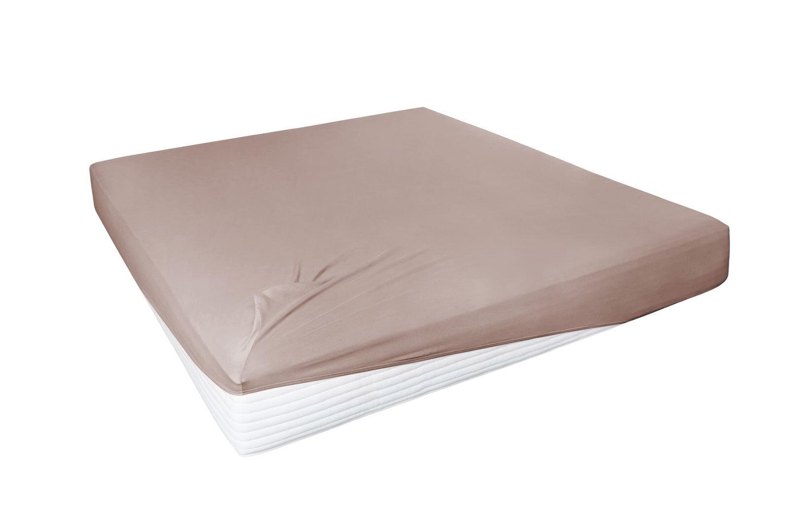 Vario Spannbetttuch Stretch Elasthan-Feinjersey 180-200 x 200-220 cm nougat