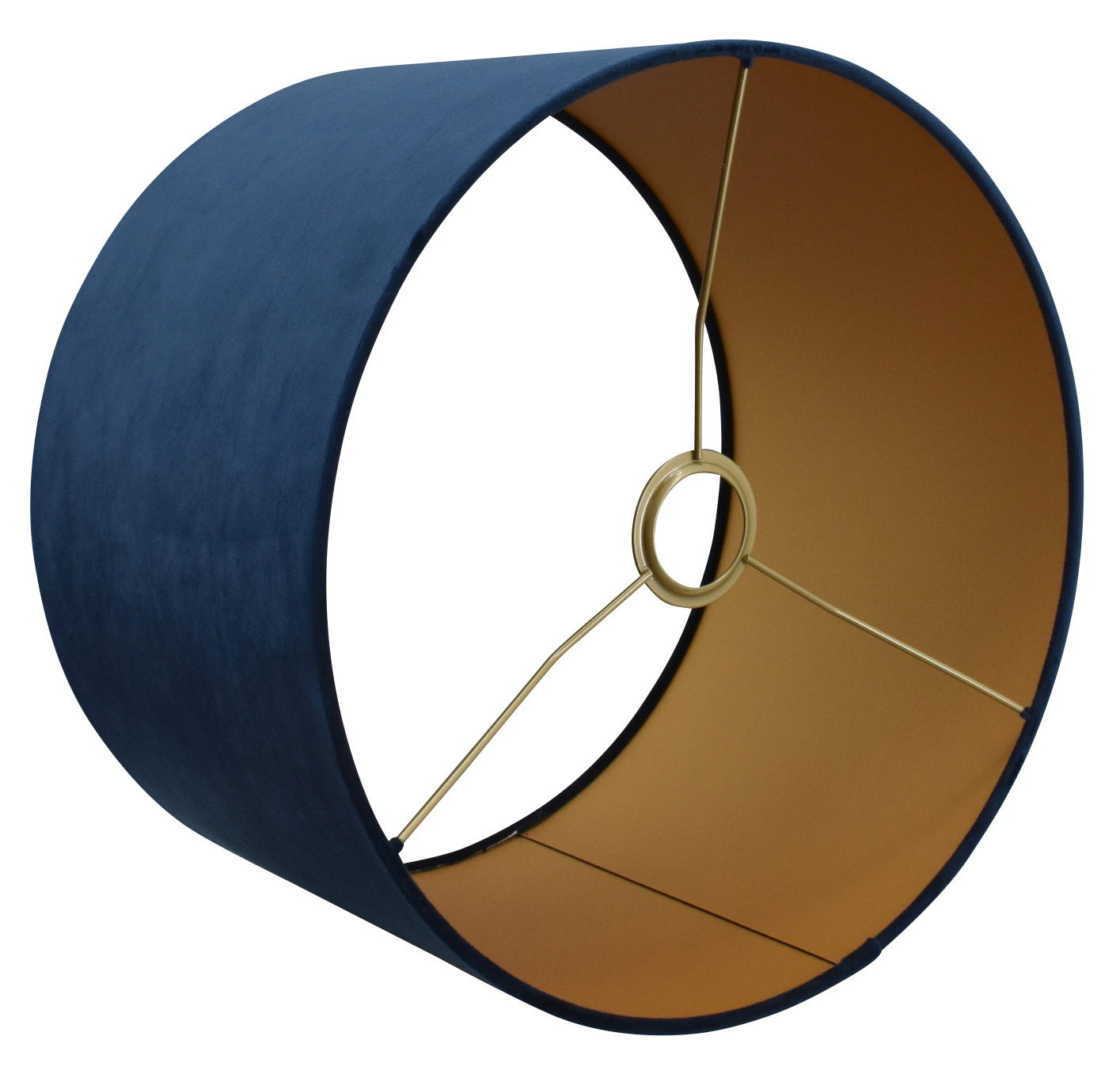 Lampenkap Alice blauw op goud 35x35x22cm