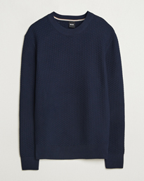BOSS BLACK Imberto Structured Knitted Sweater Dark Blue