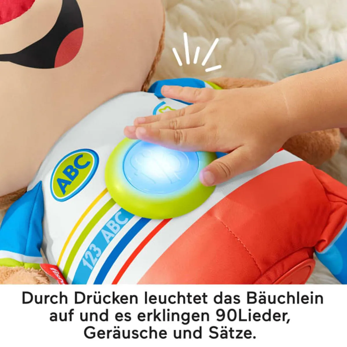 Mattel HCJ15 - Fisher-Price - Plüschfigur mit Licht und Sound,40cm, Lernspaß Riesen-Hündchen
