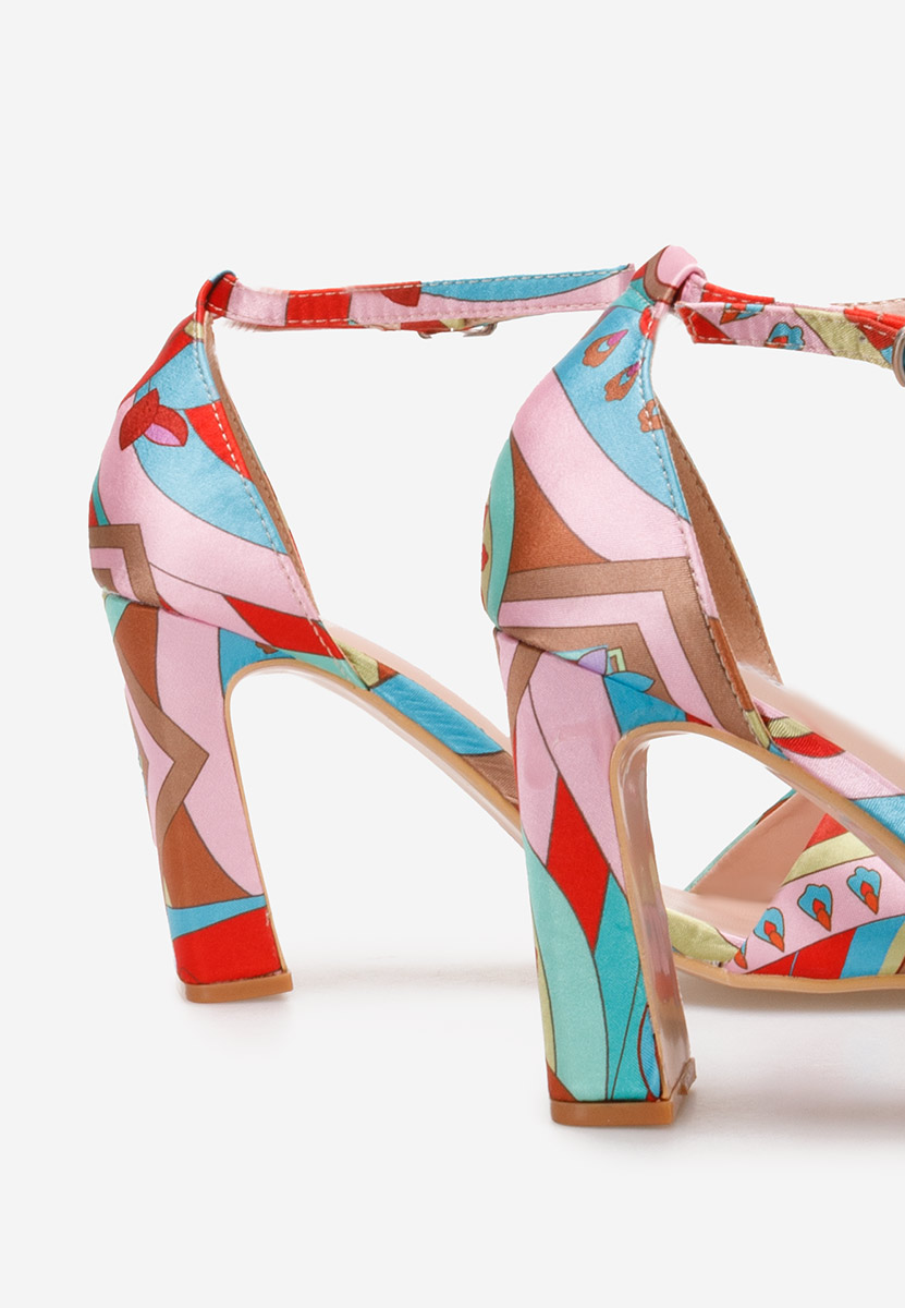 Sandales à talon épais multicolores Alixa