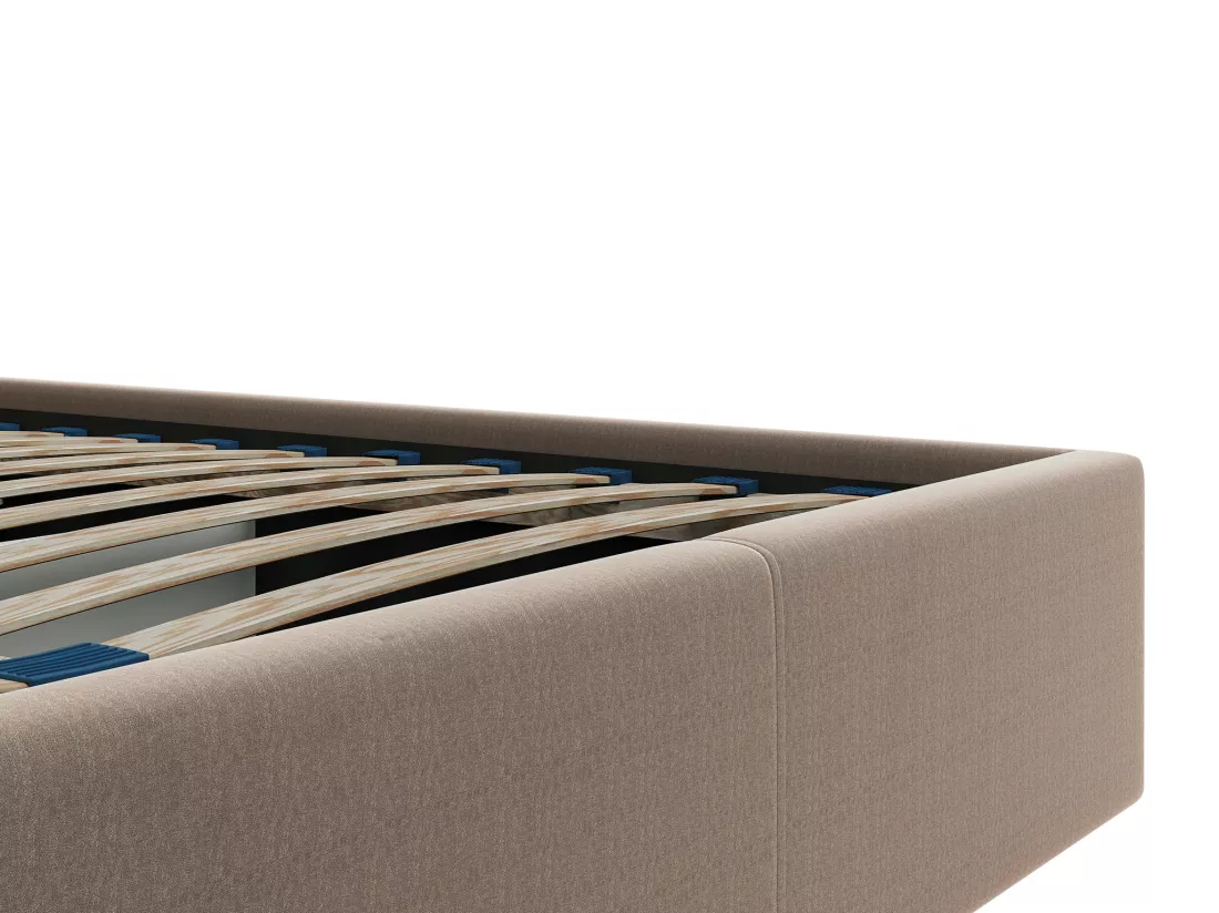 Lit coffre 180 x 200 cm - Velours - Beige - STARI de Pascal Morabito