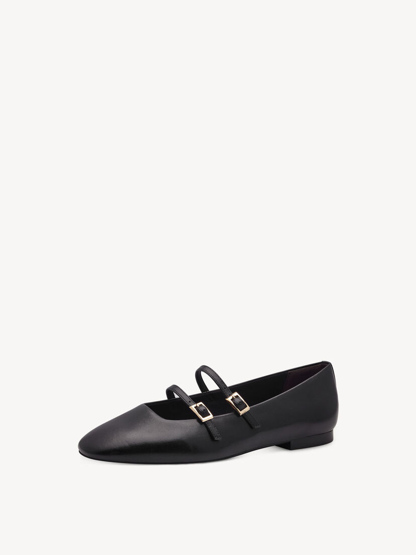 Leren Ballerina - zwart