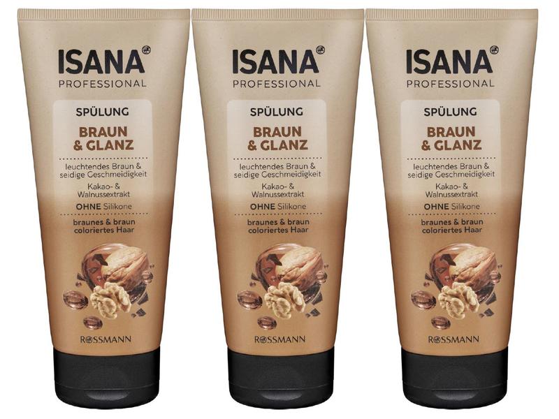 Isana Professional Haarspülung Professional 3 x 200 ml Conditioner für braunes Haar