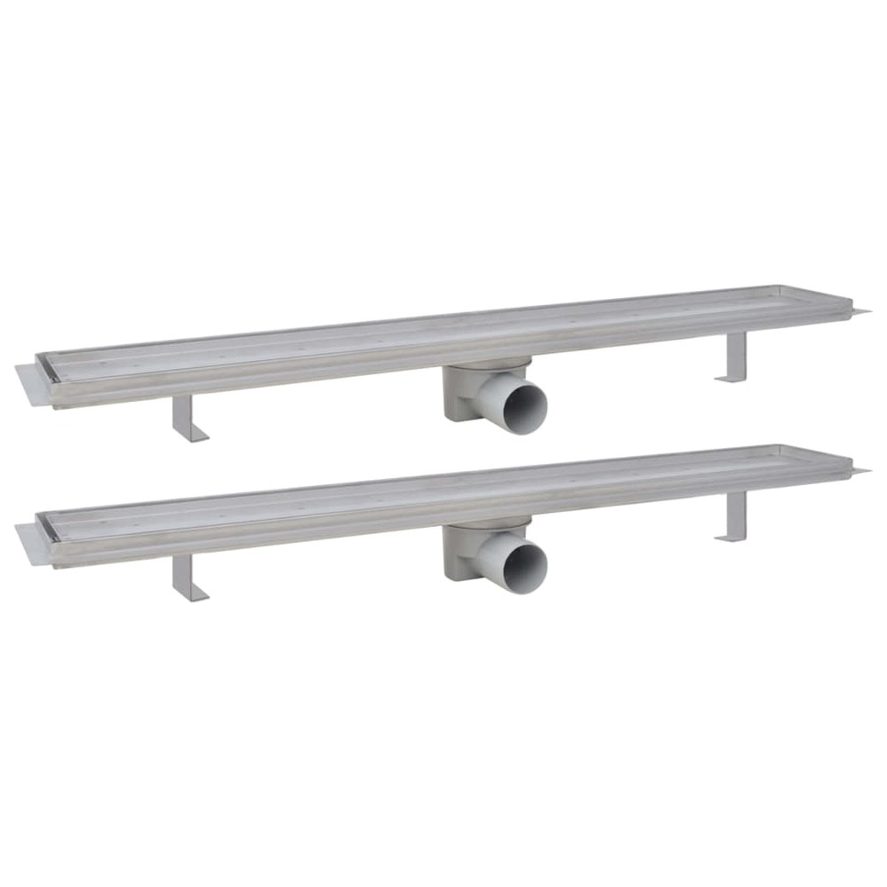 Drain de douche linéaire 2 pc 830 x 140 mm acier inoxydable