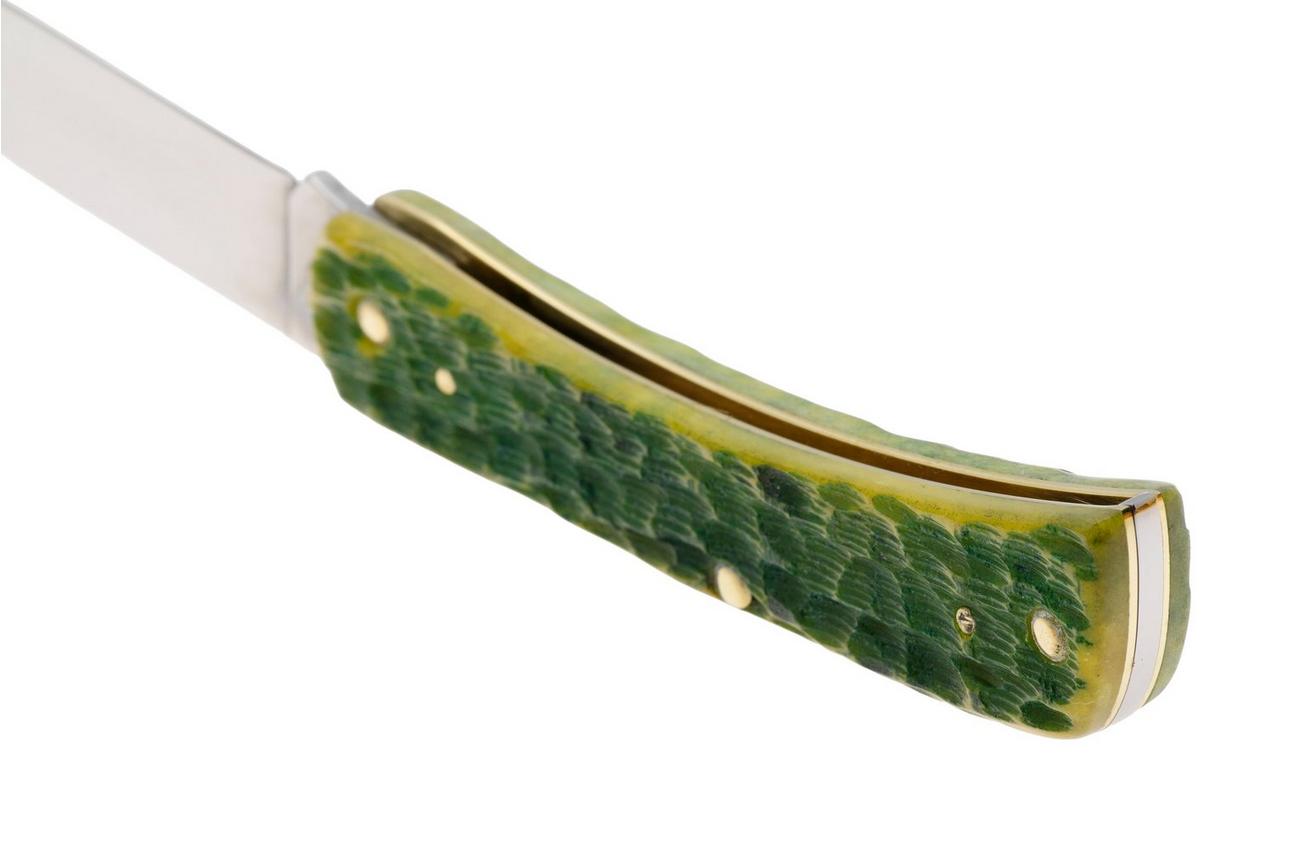 Case Sod Buster Jr 27863, Green Apple Bone, Peach Seed Jig, 6137 SS zakmes