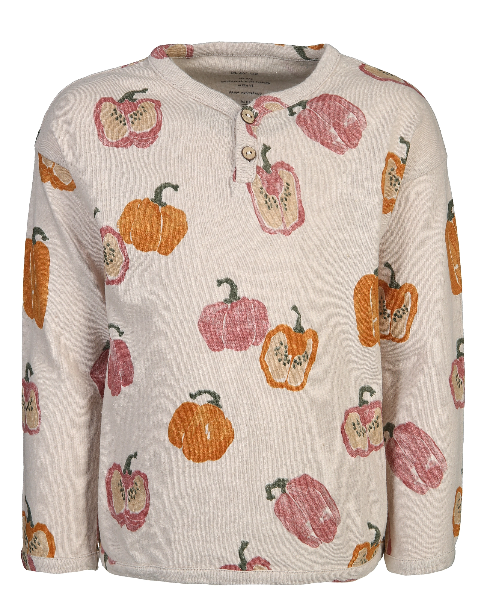 Jersey-Langarmshirt PEPPERS HENLEY in oat