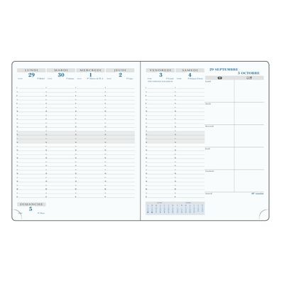 Agenda Winner - 1 semaine sur 2 pages - 18,5 x 22,5 cm - disponible dans différentes couleurs - Exacompta