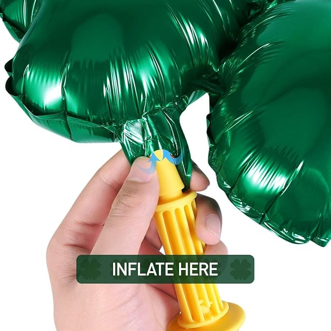 (12er Set) St. Patrick’s Day Party Deko Folien Ballon Kleeblatt Luftballon - Grün