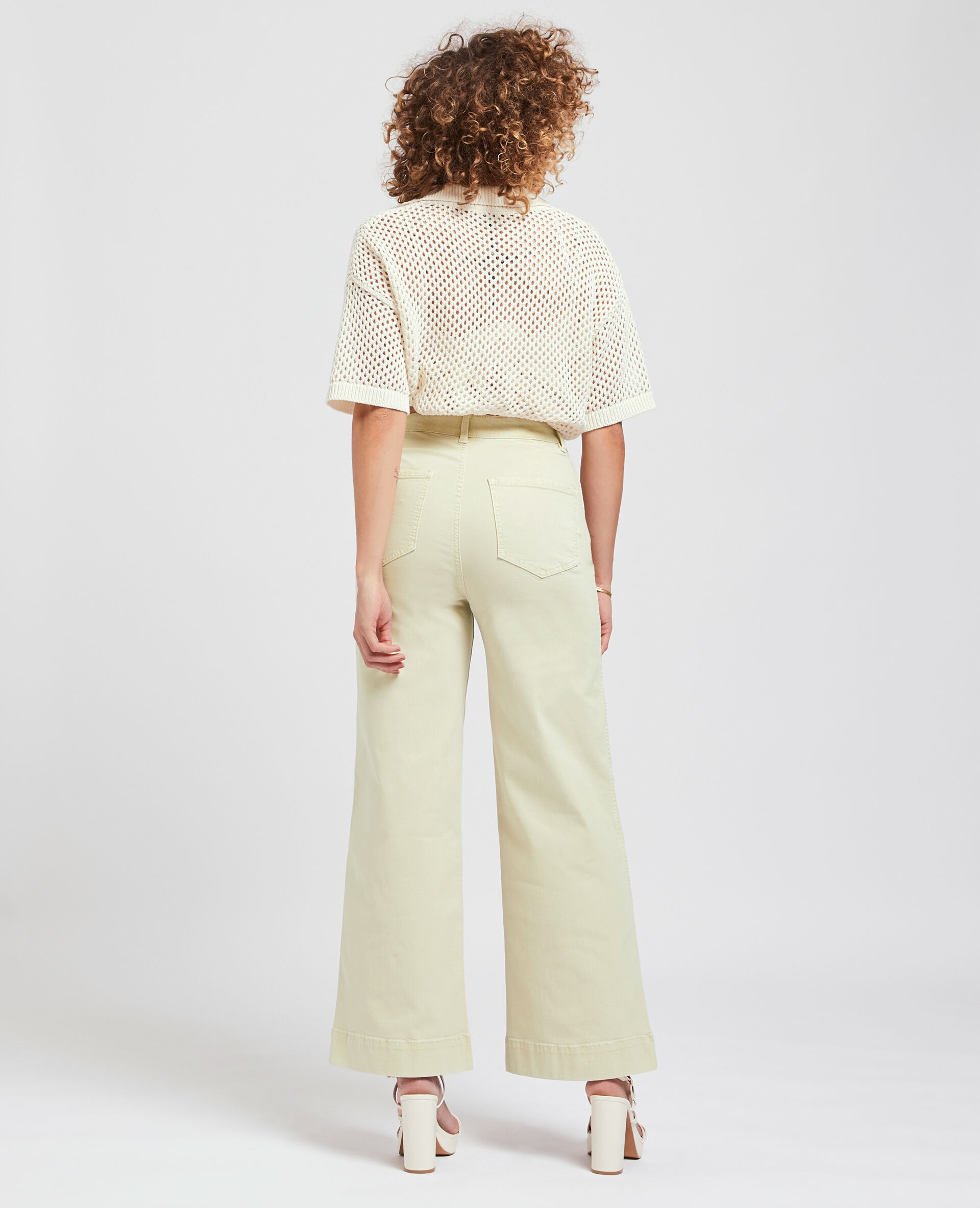 Jean wide taille haute - Écru