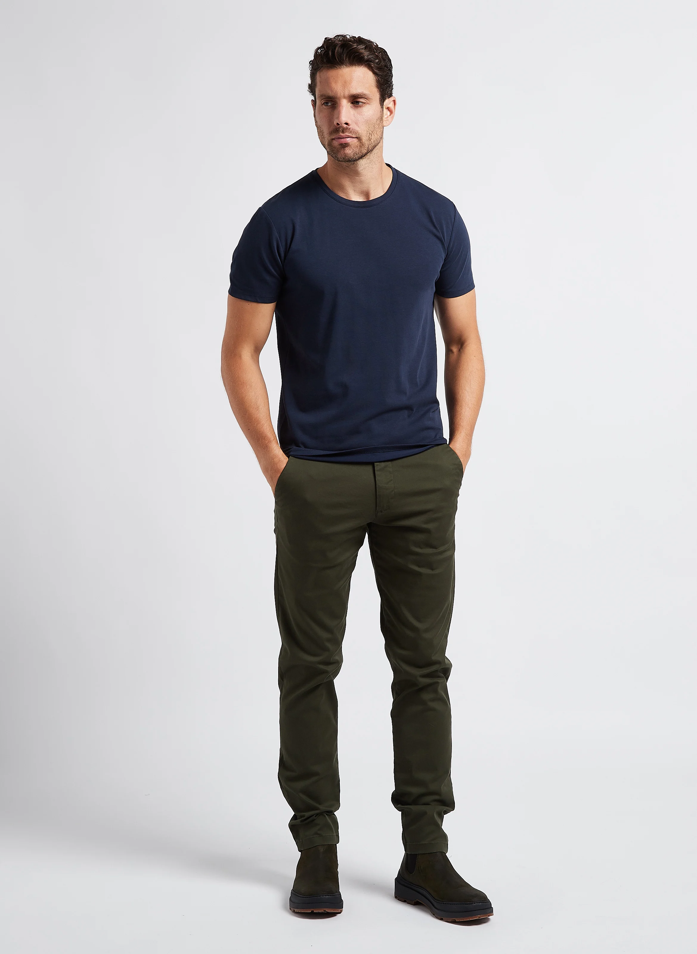Chino slim en coton| Vert