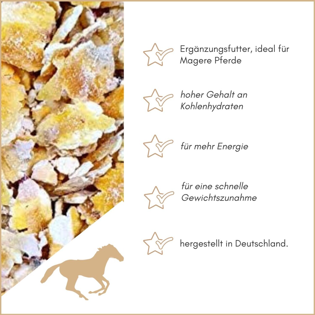 Supravit Maisflocken für Ihr Pferd - hervorragendes Ergänzungsfutter für eine schnelle Gewichtszunahme 2 kg