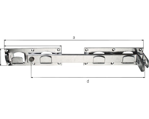 Dubbele poortgrendel, thermisch verzinkt, 430 mm