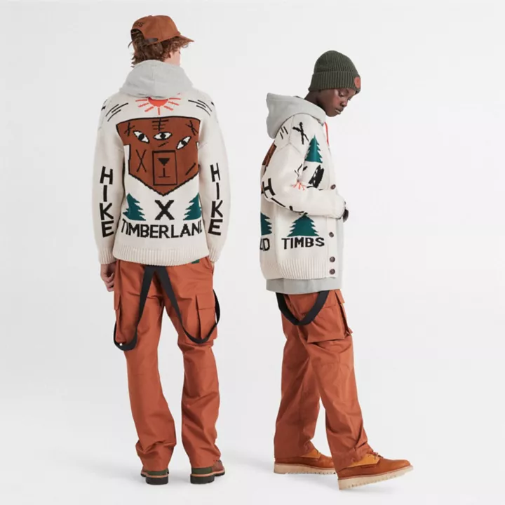Cardigã Timberland x Nina Chanel Abney Intarsia em bege