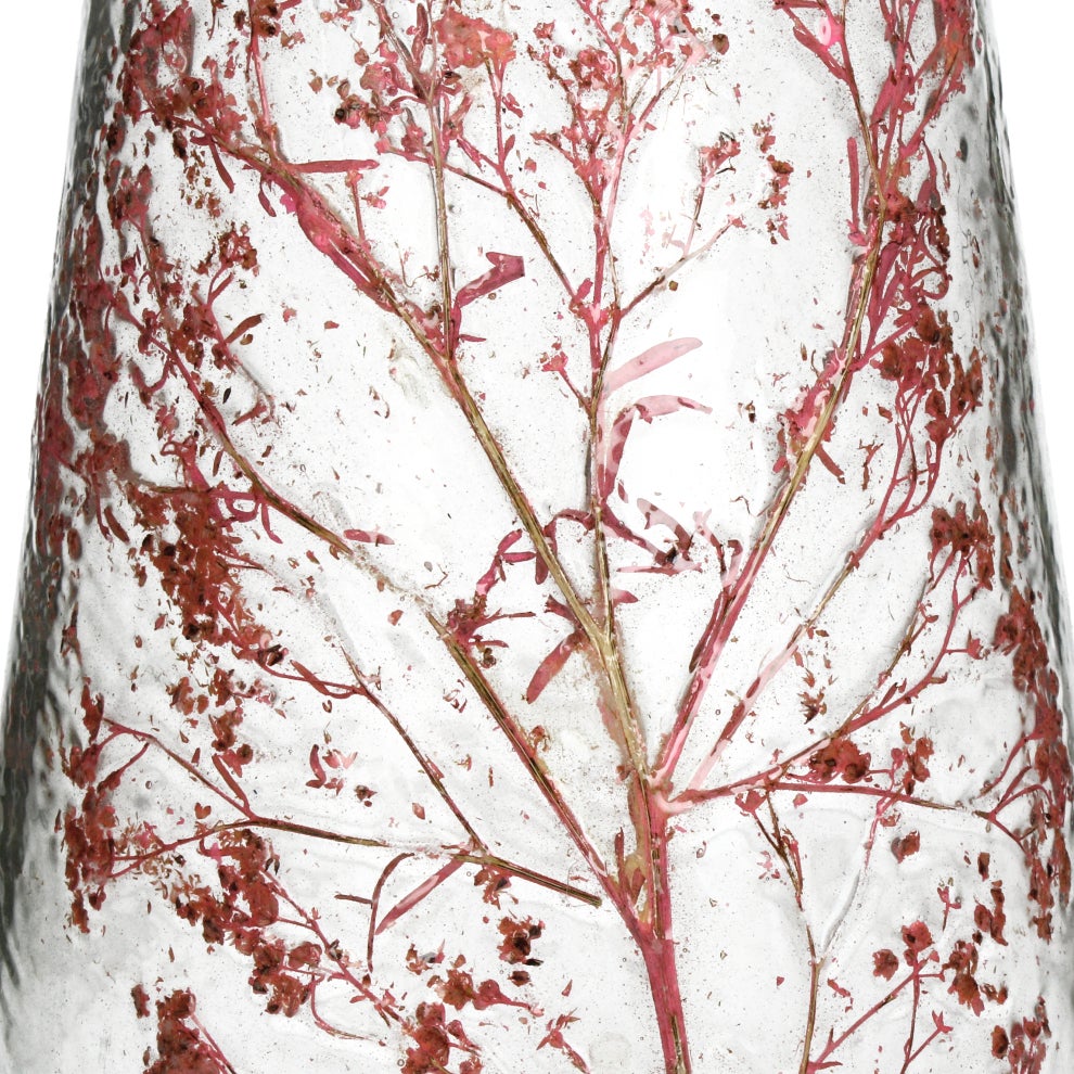 Vaas Bloesem transparant / roze D 17 H 23 cm