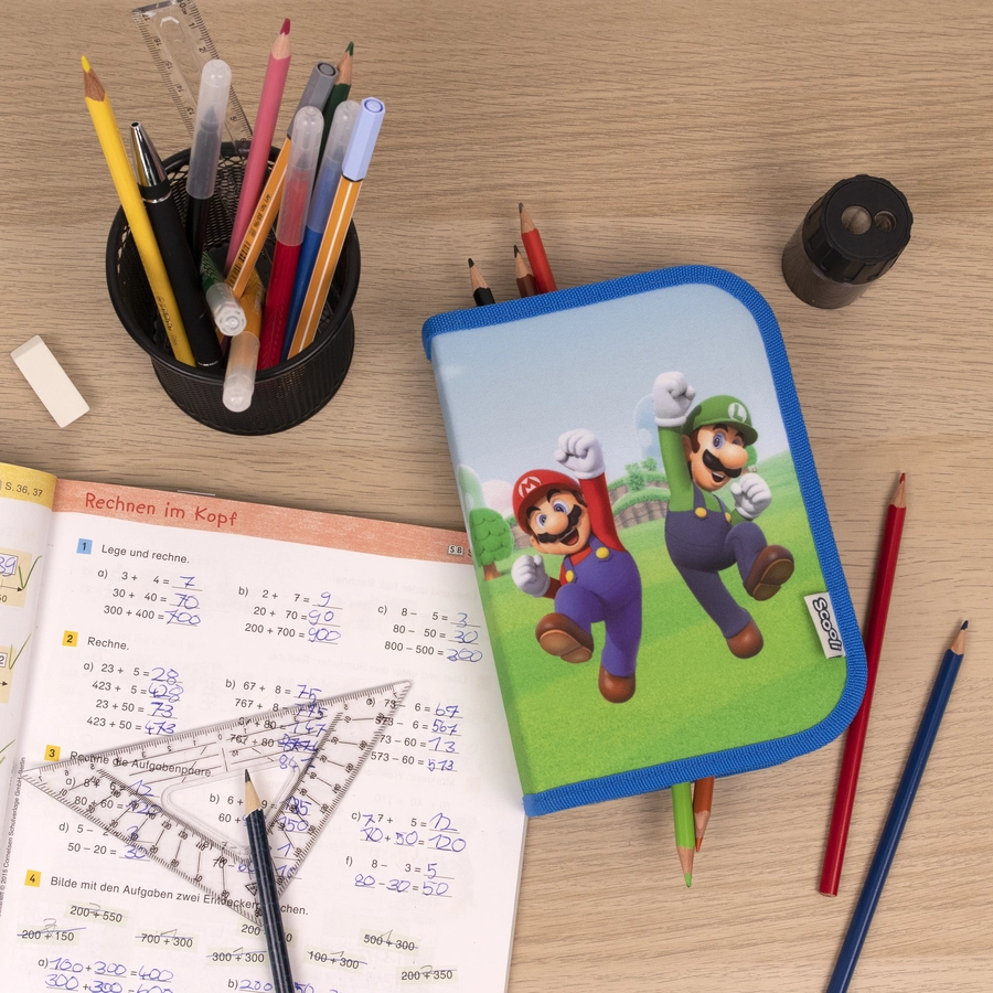 Scooli gefülltes Schüleretui Super Mario