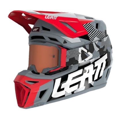 Casque cross Leatt 8.5 V24 avec masque 2024 - Gris / Rouge