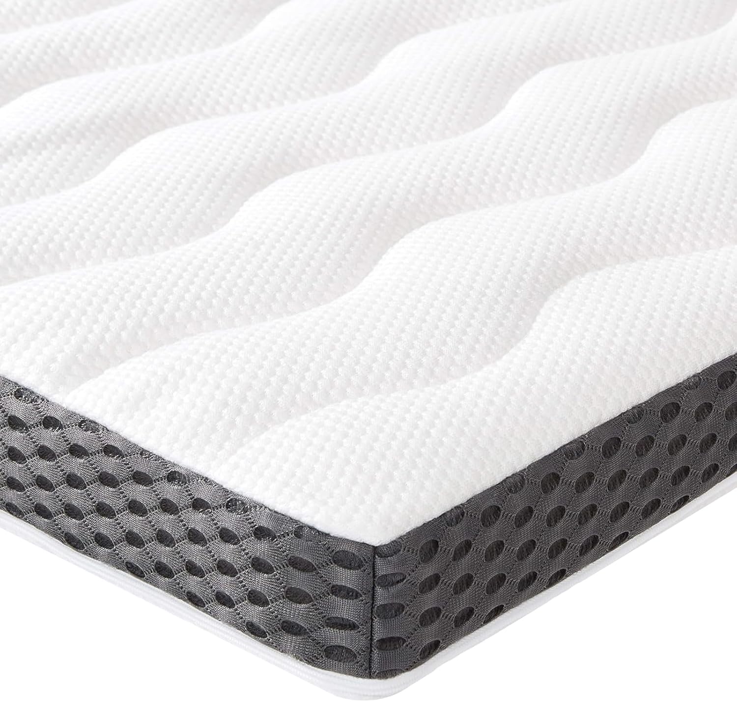 Amazon Basics Surmatelas de Mousse à Mémoire de Forme confortable, Très Moelleux, 160 x 200 x 7 cm, Blanc