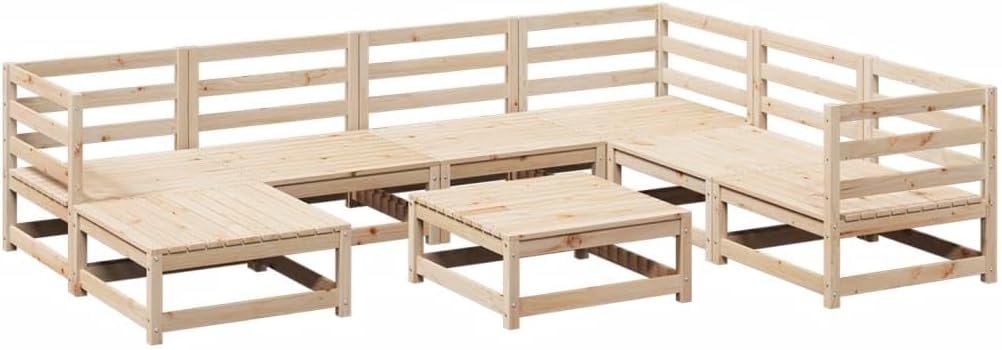 Kangmusi 8-TLG. Garten-Sofagarnitur Massivholz Kiefer, 3299552