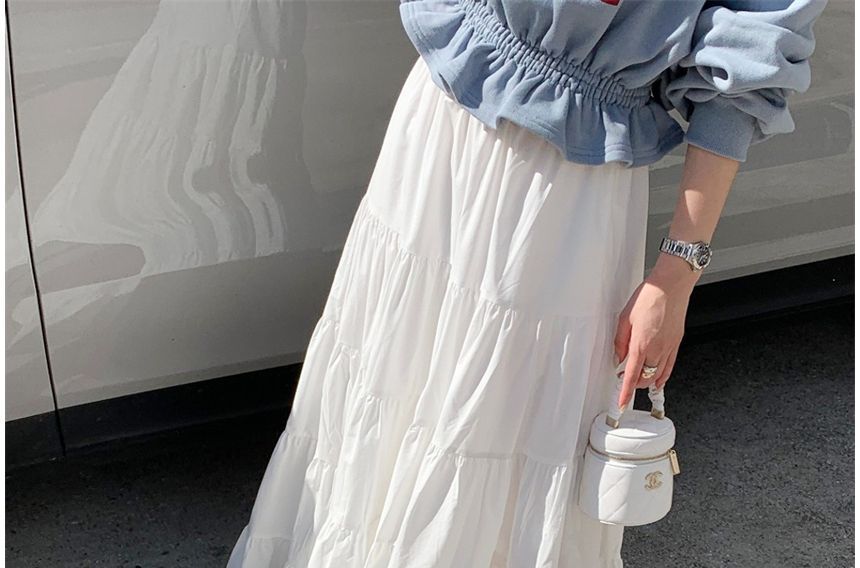 MIKIGA - Maxi-rok met elastische taille en lagen