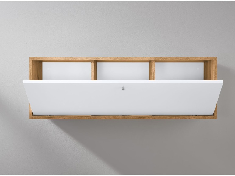 Hangkast met deur 118 x 38 cm eikenlook/wit