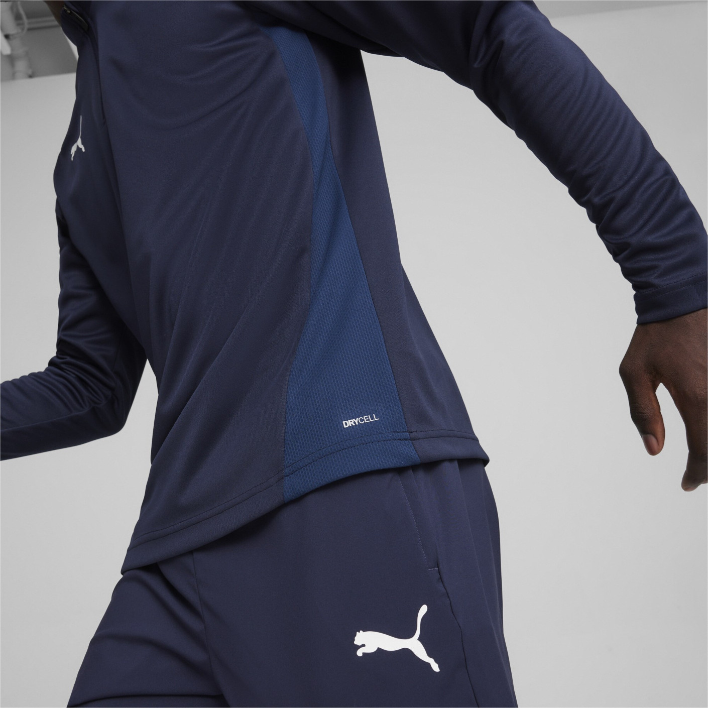 PUMA teamGOAL Trainingstrui 1/4-Zip Donkerblauw Wit