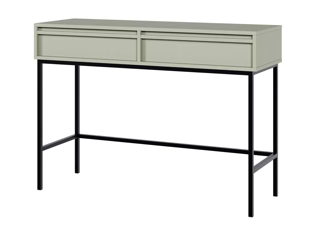 Coiffeuse - 110 cm - avec tiroirs et cadre - vert sauge - EVO