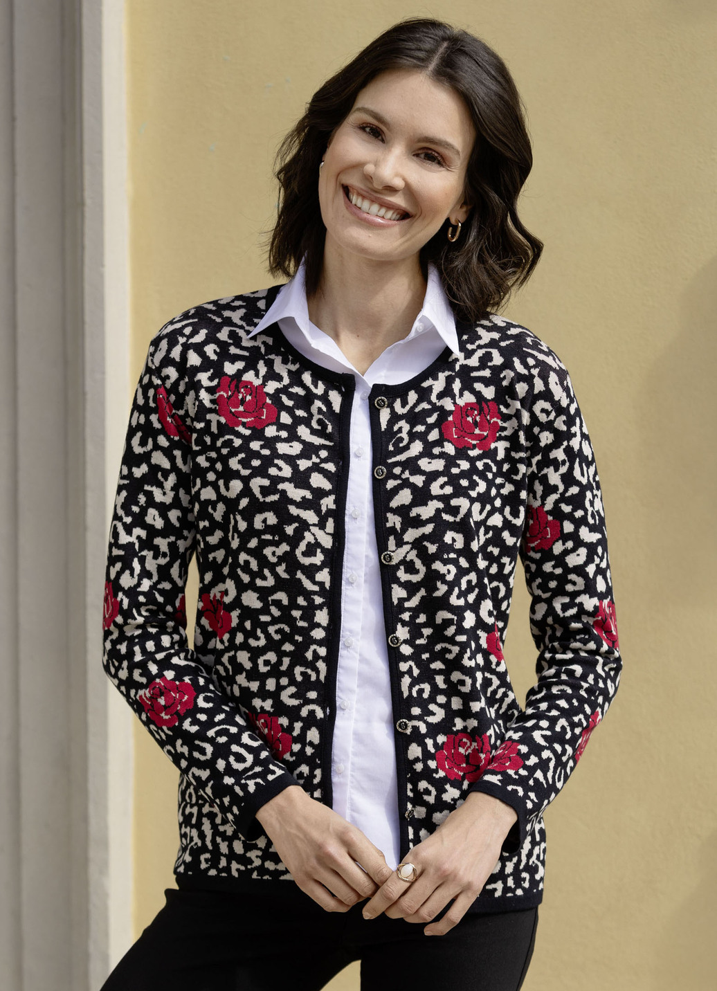 Strickjacke in Jacquard-Dessin