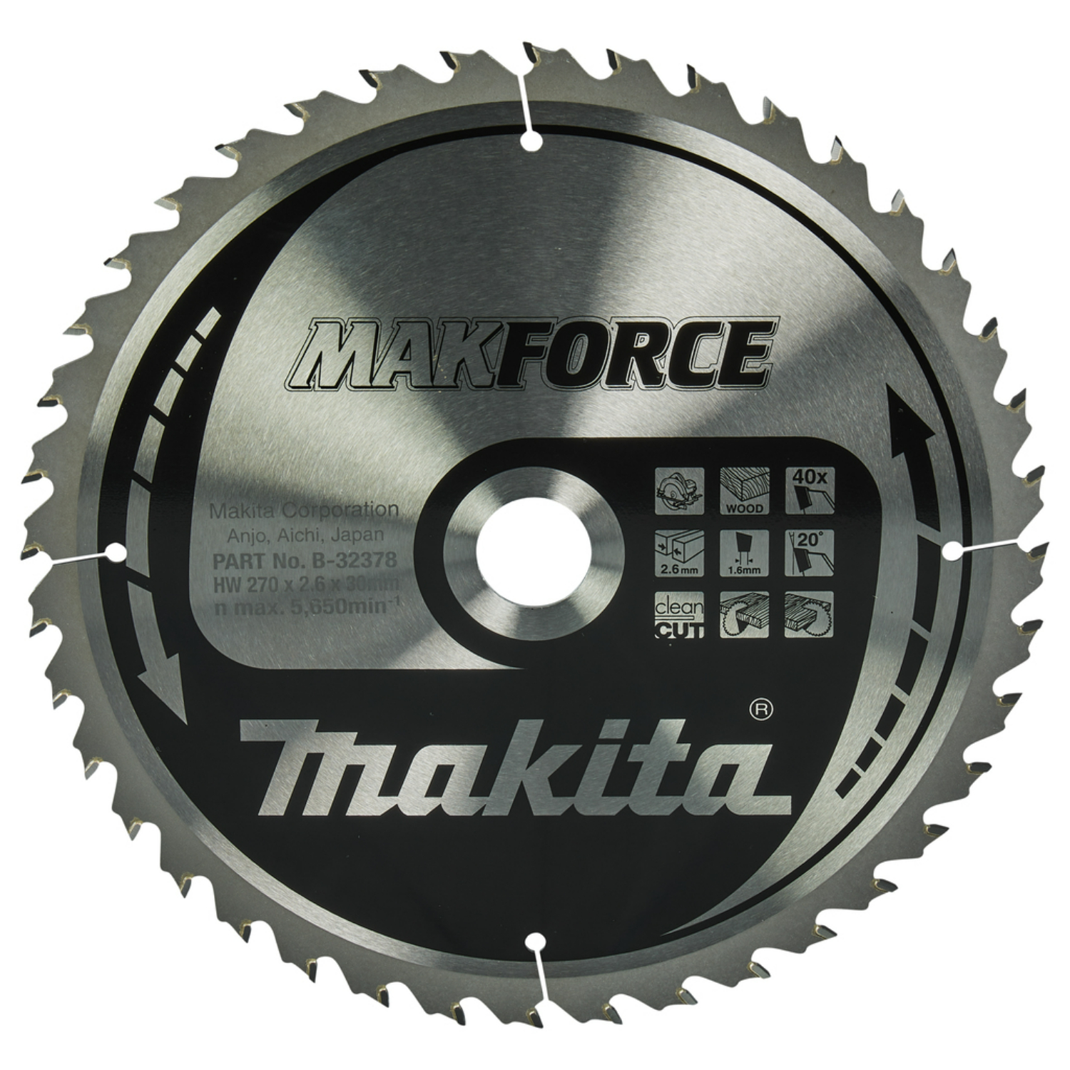Makita B-32378 Cirkelzaagblad Hout - 270x30x2,6