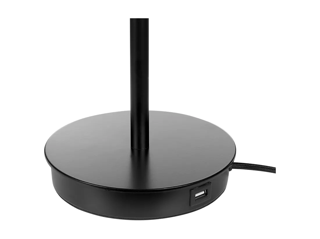 Lampe à poser ARIPO avec port USB Métal Noir