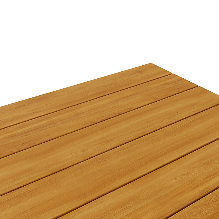 Table basse de jardin Moala en aluminium et bois coloris bois naturel L.80 x l.80 x H.23,5 cm