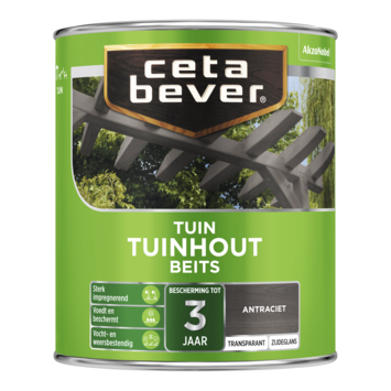 CetaBever Tuinhoutbeits zijdeglans transparant antraciet 750 ml
