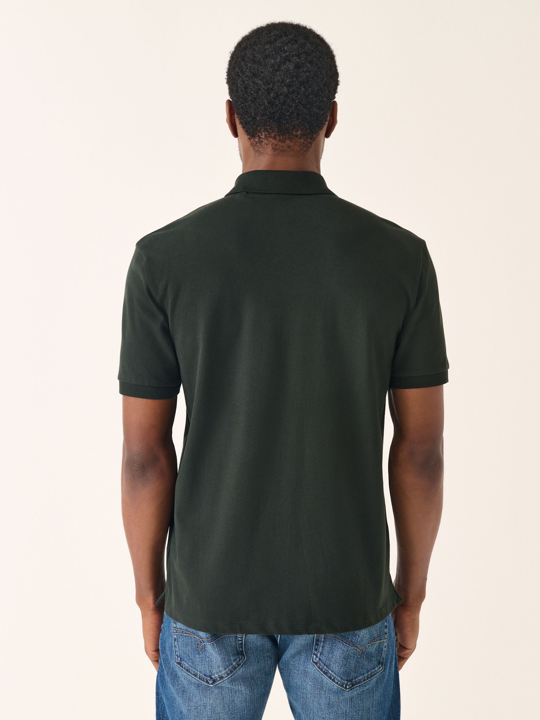 Rijk olijfgroen - Slim Fit - Long-Sleeve Pique Polo Shirt