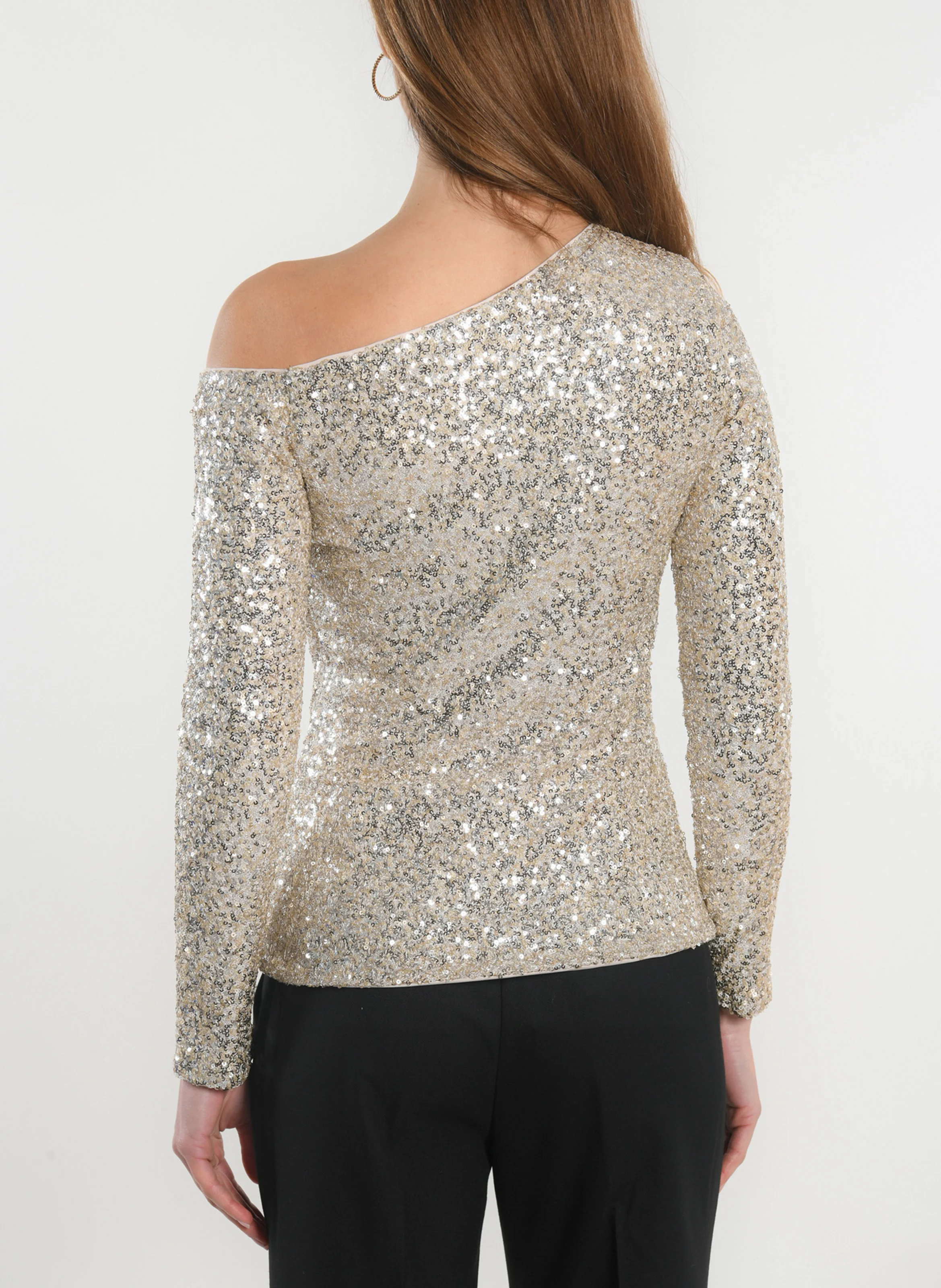 JAY - Top col bateau à sequins | Doré