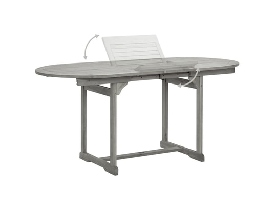 LES TENDANCES - Ensemble table et chaises de jardin-gris-4 places-378311