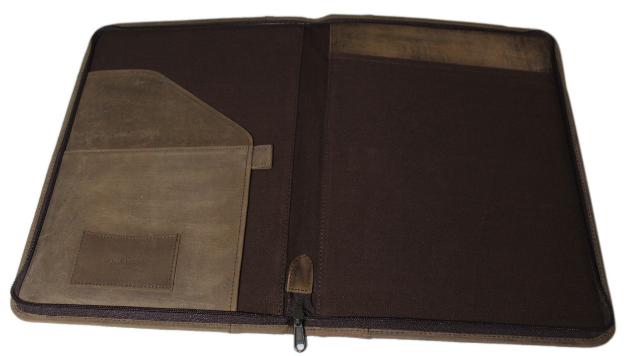 Dokumentenmappe aus Büffelleder, braun, H 35,5 cm, B 27 cm, L 1,5 cm günstig bestellen
