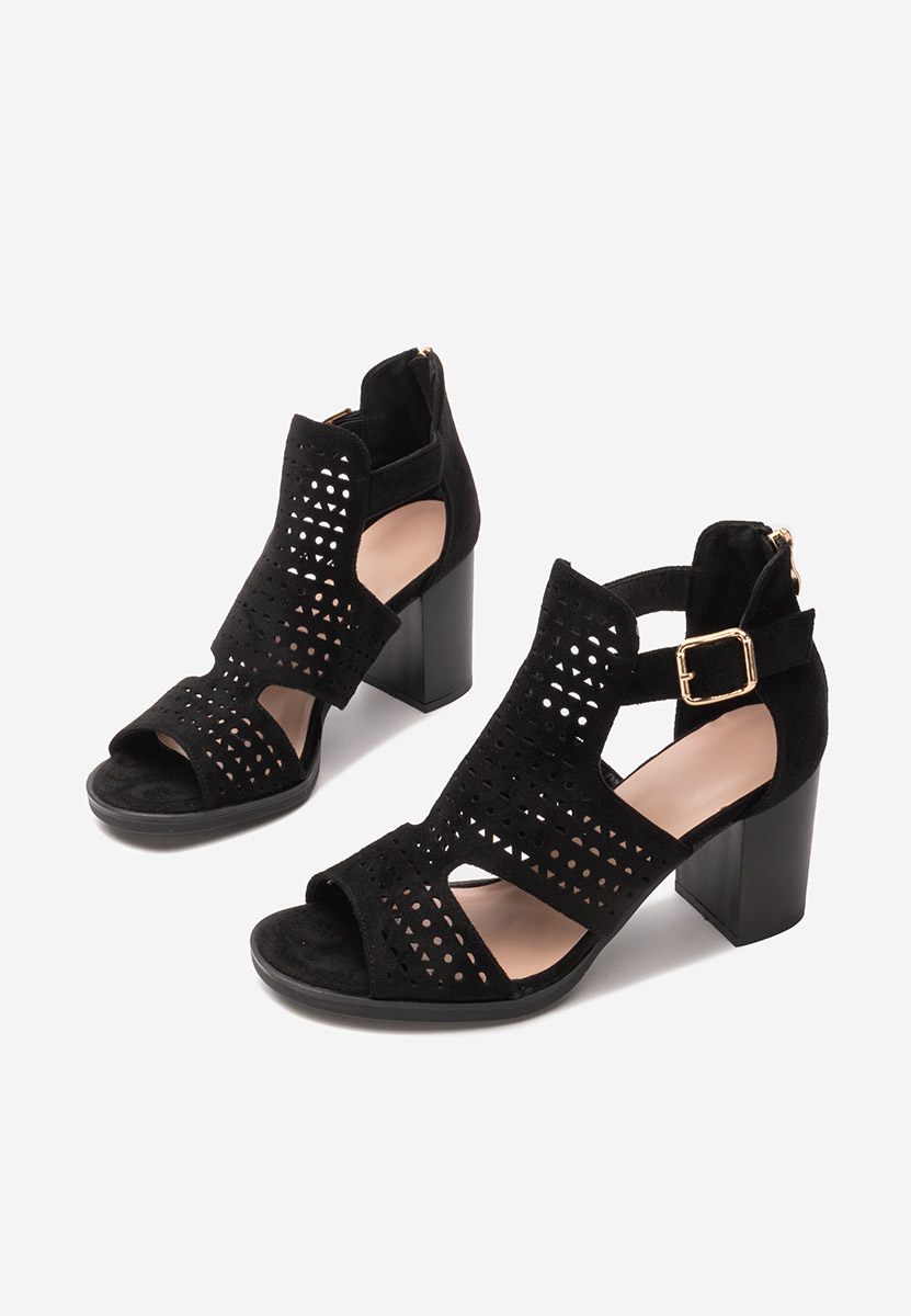 Sandales à talon épais noires Trudy