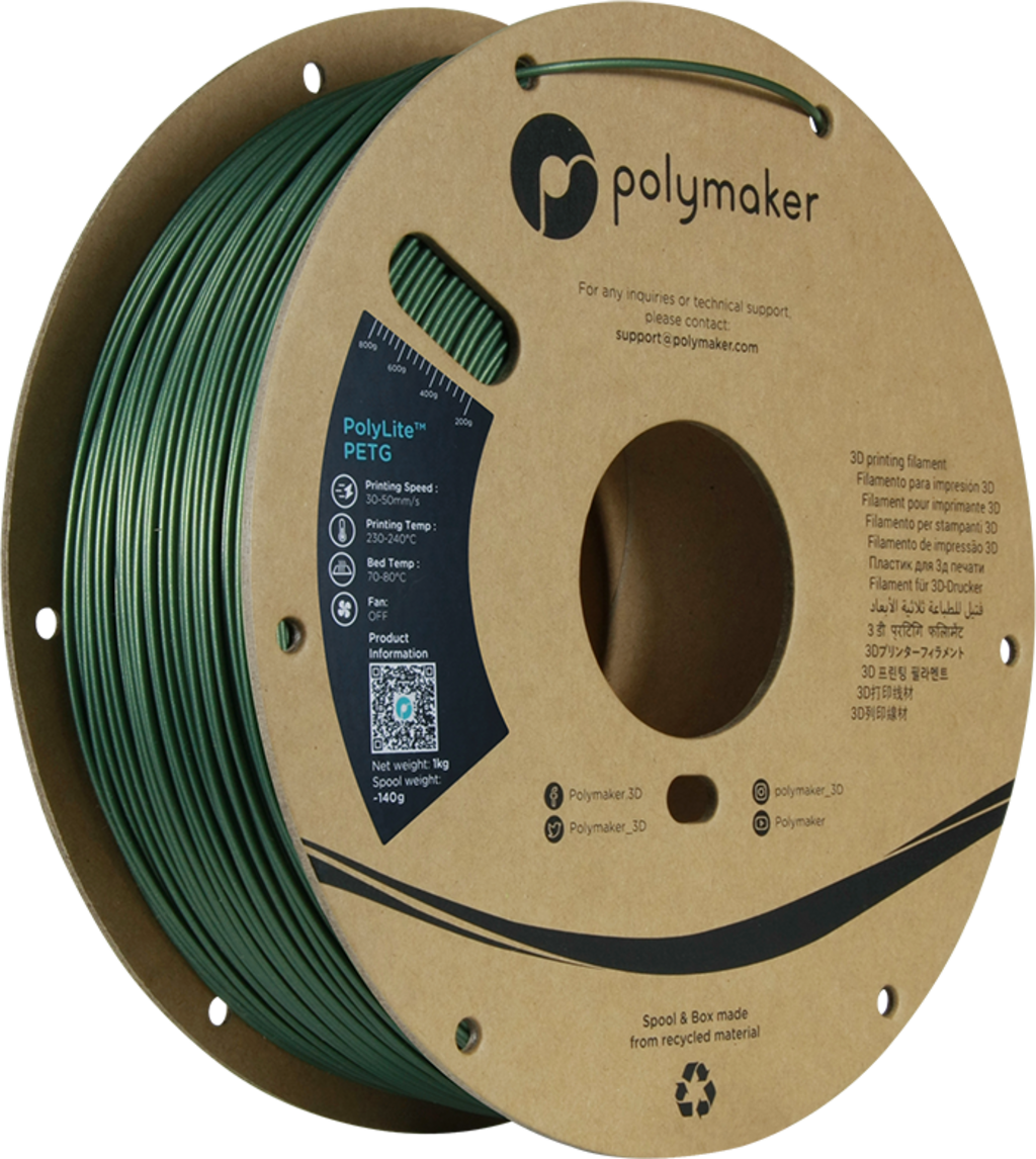 Polymaker  PolyLite PETG Dark Green, 1,75 mm / 1000 g    Großartiges Allround-Filament für den täglichen Druck