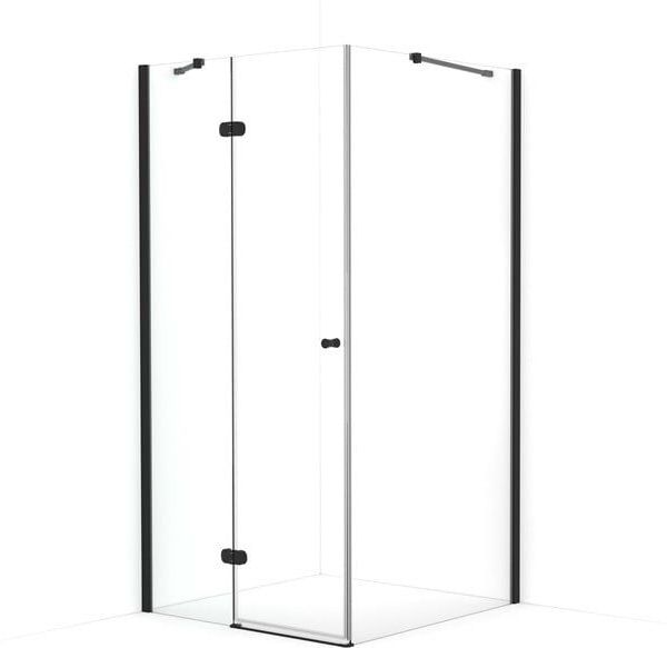 Amber Douchecabine | 90x90 cm Mat zwart Helder glas Draaideur Vierkant