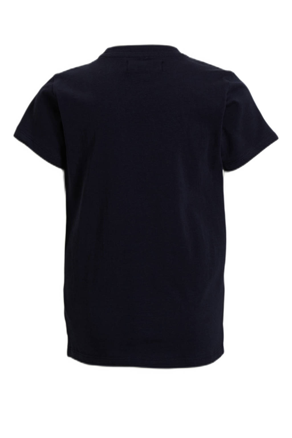 Orange Stars T-shirt Pier met printopdruk donkerblauw
